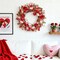 18.8-Inch Valentine’s Day Wreath – Red & Pink Tulip Floral Wreath with Berry Accents for Front Door, Wedding, Anniversary, and Party Décor